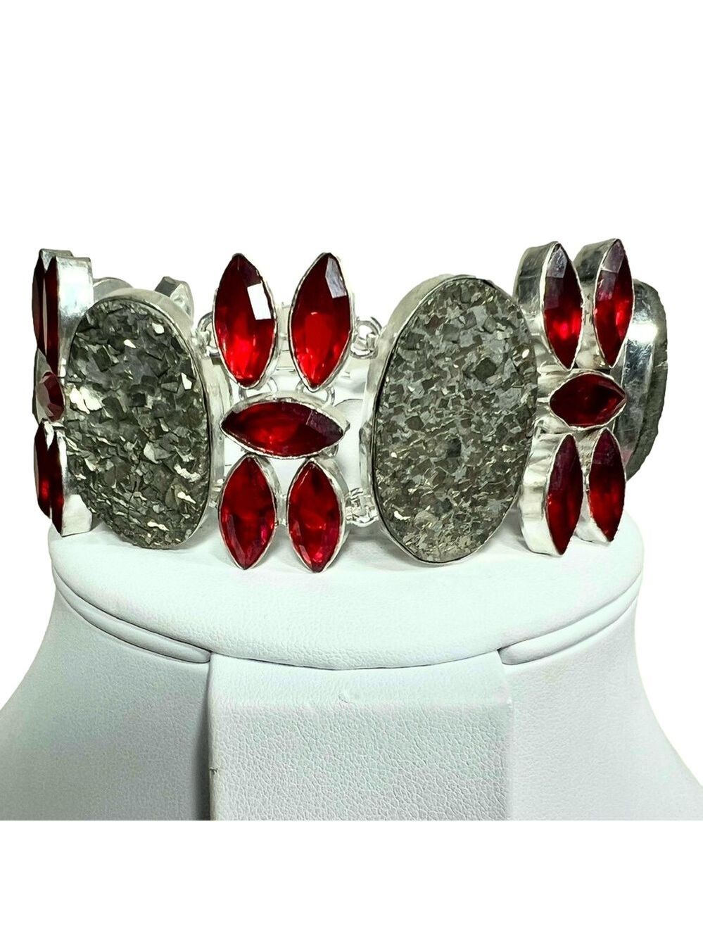 Apache Pyrite “Fool’s Gold” 925 Large Gemstone Bracelet A
